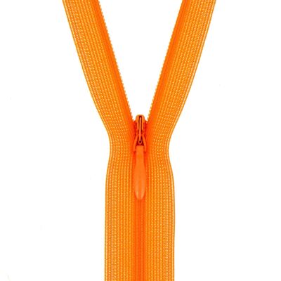 Unsichtbarer, nicht trennbarer Verschluss, verstellbar, orange, 22 cm