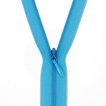 Fermeture invisible non séparable, réglable bleu, 40 cm