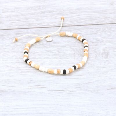 Suluban Wood Beaded Anklet - Mixed Wood