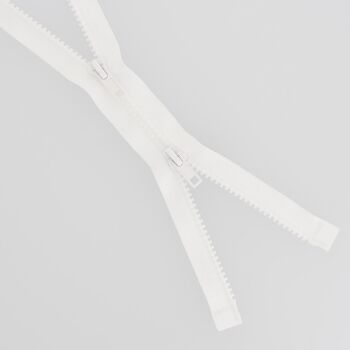 Fermeture injectée n°5 double curseur séparable blanc, 55 cm