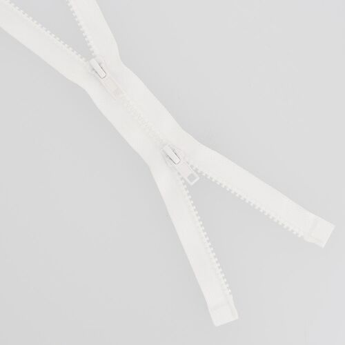 Fermeture injectée n°5 double curseur séparable blanc, 65 cm