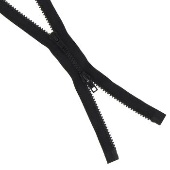 Fermeture injectée n°5 double curseur séparable noir, 70 cm