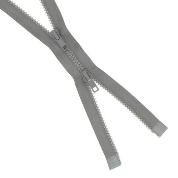 Fermeture injectée n°5 double curseur séparable gris, 55 cm