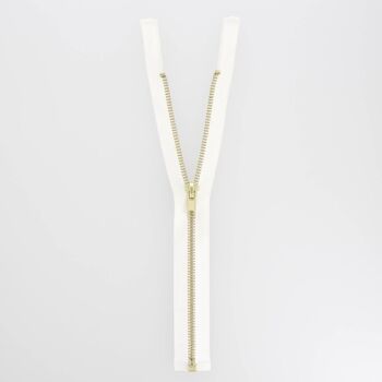Fermeture laiton séparable blanc, 55 cm