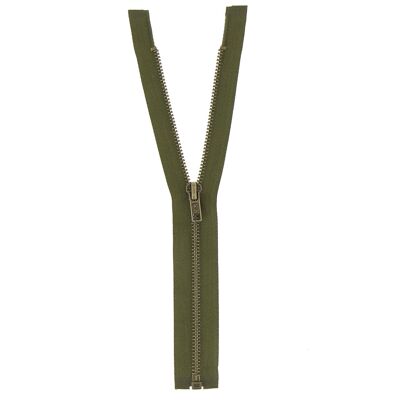 Cierre de latón separable verde militar, 65 cm