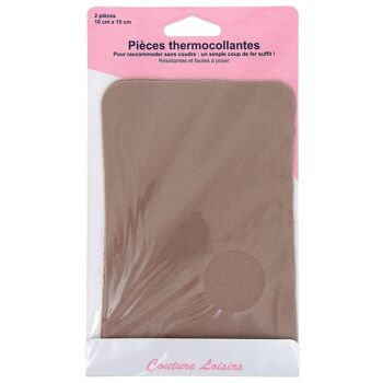 Pièces coton thermocollantes couleur marron