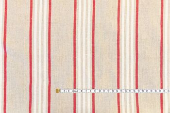 Toile Hardelot lin, blanc/rouge 2