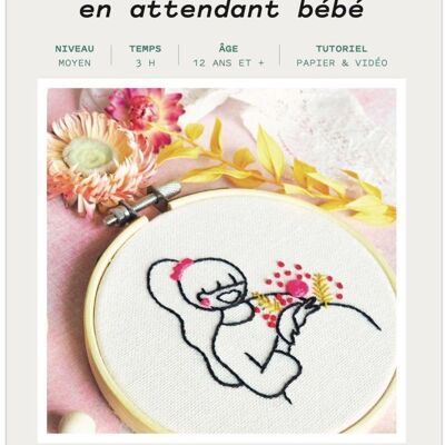 Mehrpunktstickerei, „Warten auf Baby“.