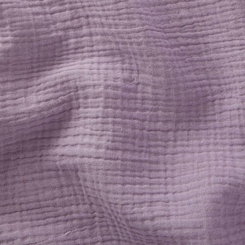 Tissu au mètre double gaze uni, coton, lilas