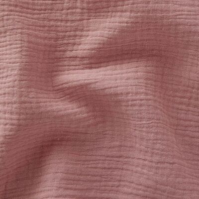 Tessuto tinta unita doppia garza al metro, cotone, rosa tea