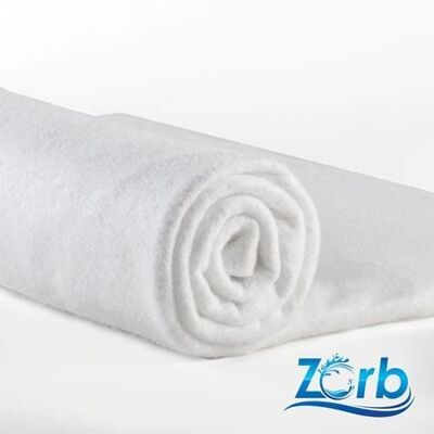 Tela absorbente Zorb® por metros, algodón orgánico blanco