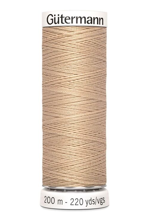 Fil tout coudre 200 m polyester, beige avoine 170