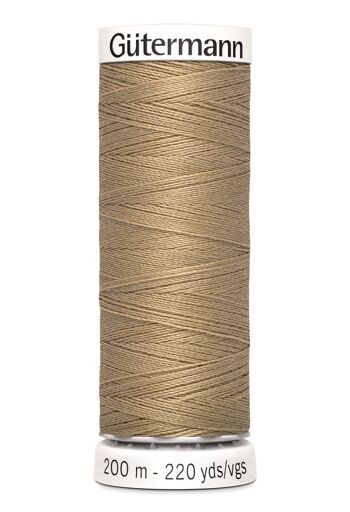 Fil tout coudre 200 m polyester, beige chanvre 265