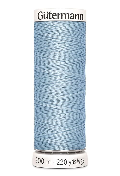 Fil tout coudre 200 m polyester, bleu ciel 075