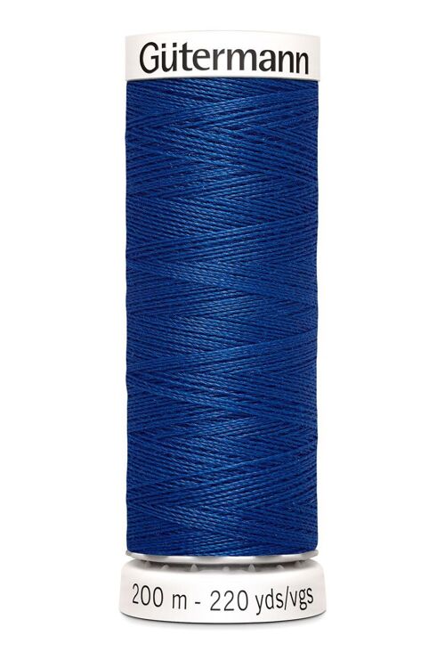 Fil tout coudre 200 m polyester, bleu roy 214