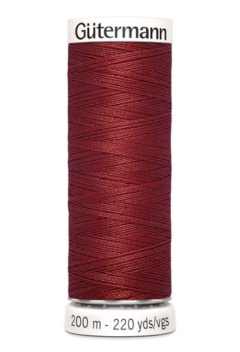 Fil tout coudre 200 m polyester, bordeaux 221