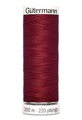 Fil tout coudre 200 m polyester, bordeaux 226