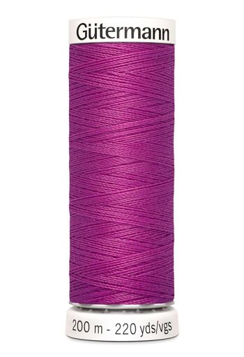 Fil tout coudre 200 m polyester, fuschia 321