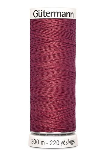 Fil tout coudre 200 m polyester, bordeaux 730