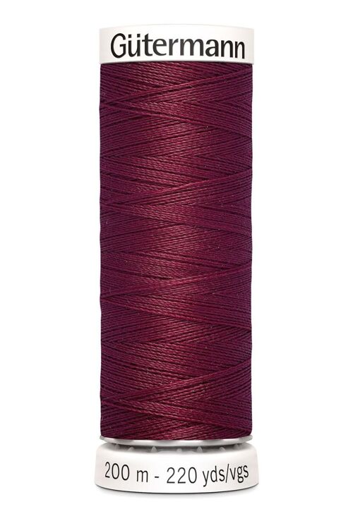 Fil tout coudre 200 m polyester, bordeaux 375