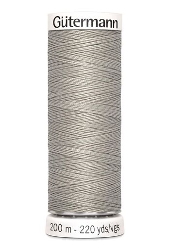 Fil tout coudre 200 m polyester, gris 118