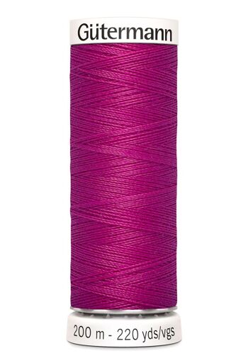 Fil tout coudre 200 m polyester, fushia 877