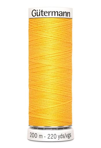 Fil tout coudre 200 m polyester, jaune 417