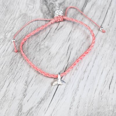 Lahaina Whale Tail Friendship Bracelet - Coral