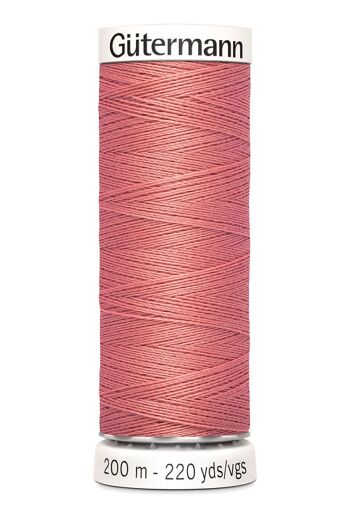 Fil tout coudre 200 m polyester, rose 080