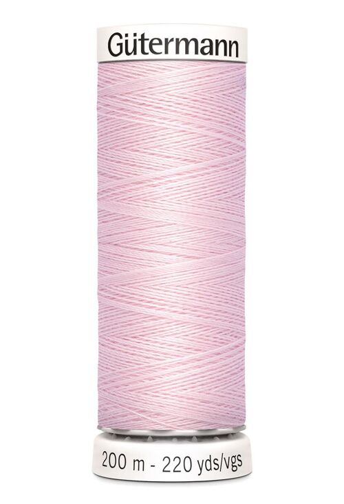 Fil tout coudre 200 m polyester, rose clair 372