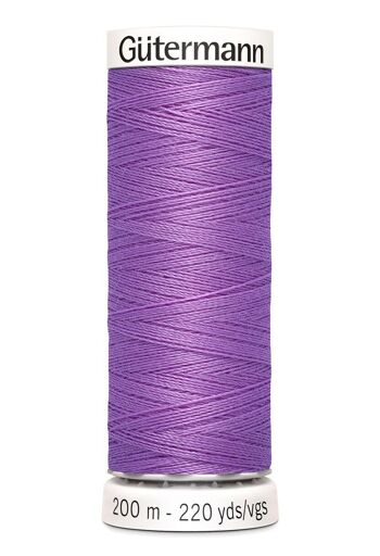 Fil tout coudre 200 m polyester, violet 291