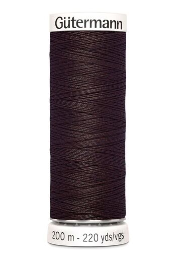 Fil tout coudre 200 m polyester, marron 023