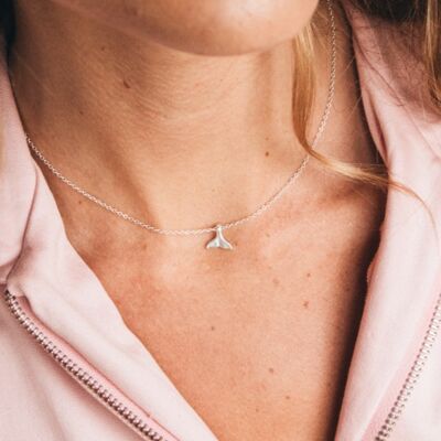 Asri Whale Tail Necklace - Silver