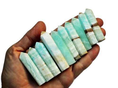 Blue Caribbean Calcite Faceted Crystal Point (45mm - 60mm)