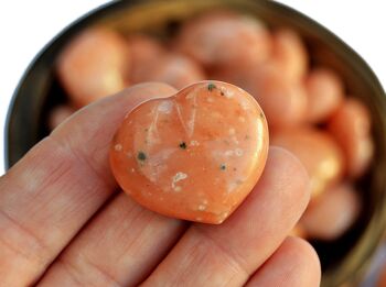 Coeur gonflé en cristal de calcite orange (30 mm) 5