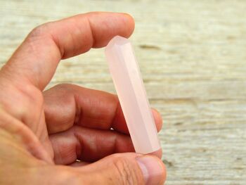 Pointe de cristal à facettes en calcite mangano rose (50 mm - 55 mm) 5