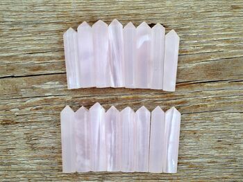 Pointe de cristal à facettes en calcite mangano rose (50 mm - 55 mm) 7