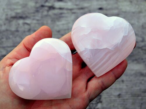 Pink Mangano Calcite Heart (50mm - 70mm)