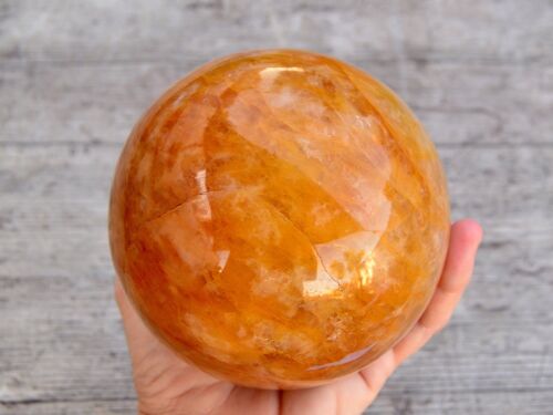 XL Golden Healer Quartz Sphere (60mm - 100mm)  - Yellow Hematoid Quartz Crystal