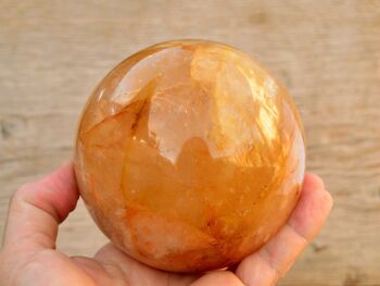 Sphère de quartz XL Golden Healer (60 mm - 100 mm) - Cristal de quartz hématoïde jaune 5