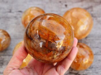 Sphère de quartz XL Golden Healer (60 mm - 100 mm) - Cristal de quartz hématoïde jaune 7