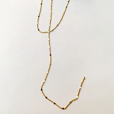 AVA Y DROP DOUBLE LAYER NECKLACE