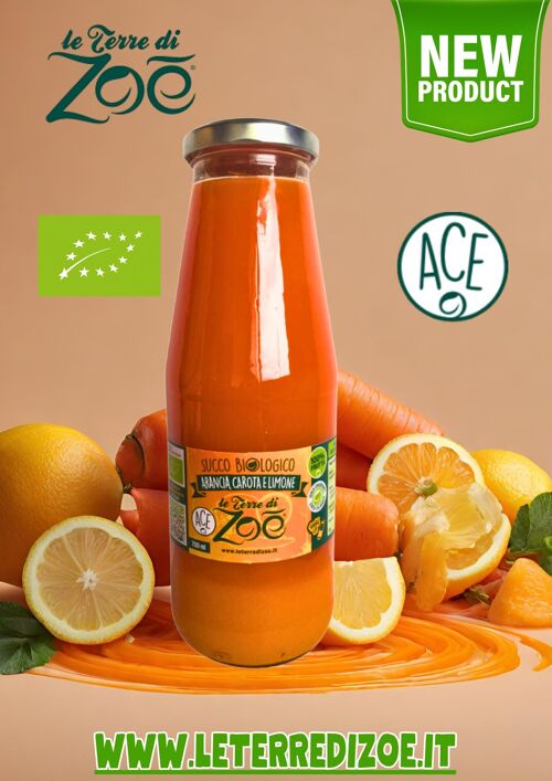 ACE Succo Biologico Arancia, Carota e Limone 200ml