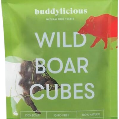 Buddylicious Golosinas para perros 100% naturales en cubos de jabalí