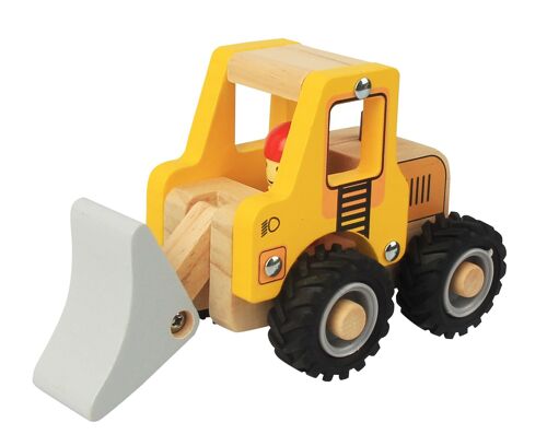 Magni - Wooden bulldozer truck with rubber wheel, 100% FSC