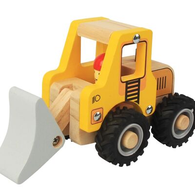 Magni - Bulldozer-LKW aus Holz mit Gummirädern, 100 % FSC