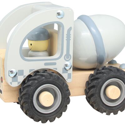 Magni - Camión de cemento de madera con ruedas de goma, 100% FSC