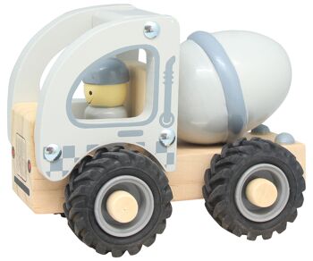 Magni - Camion ciment en bois avec roues en caoutchouc, 100% FSC