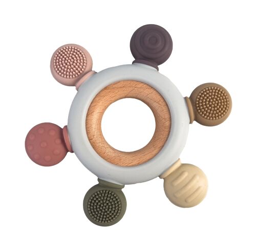 Magni - Teether with tactile surfaces, multicolored