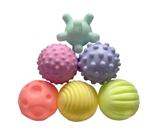 Sensory balls with colors and structurs, 6 pcs.